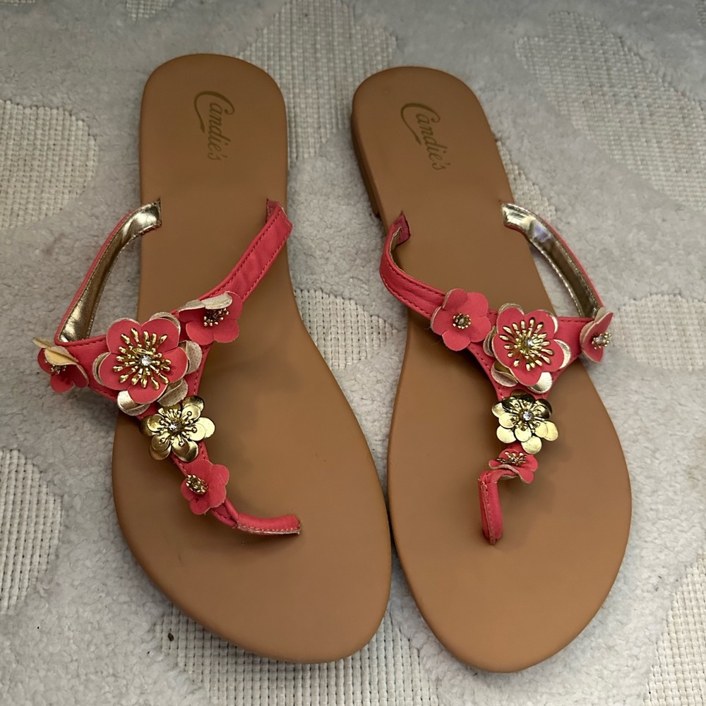 Coral Candies Thong Sandals Women’s Size 11